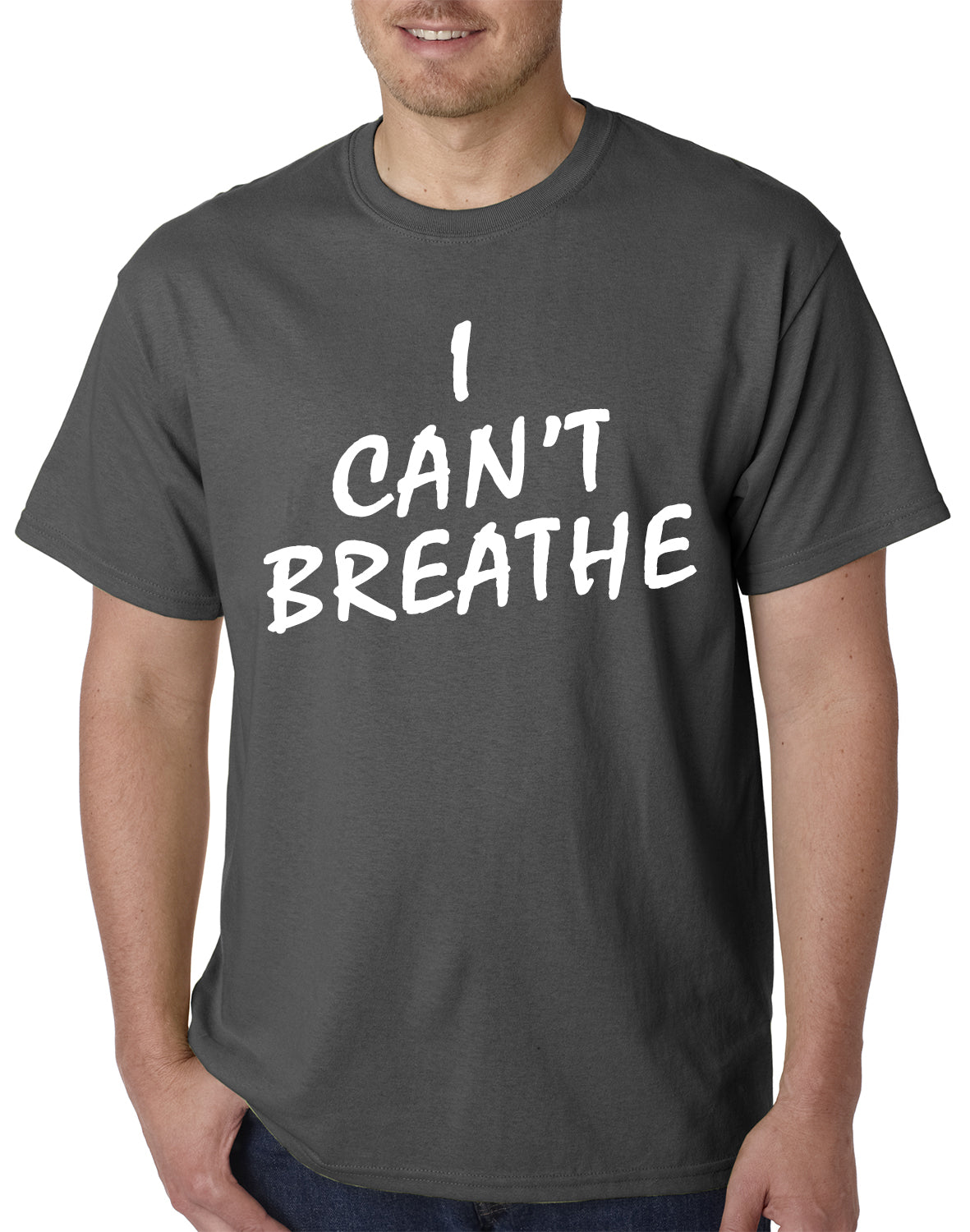 White Print I Can't Breathe Mens T-shirt