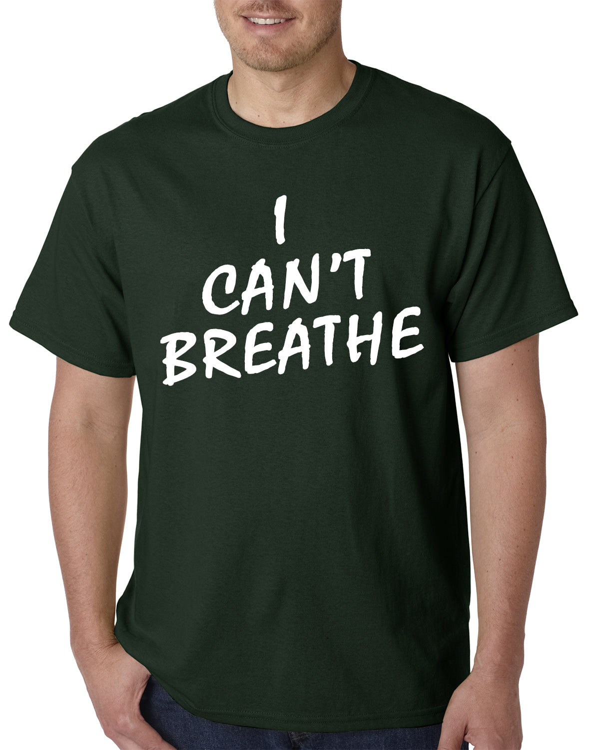 White Print I Can't Breathe Mens T-shirt