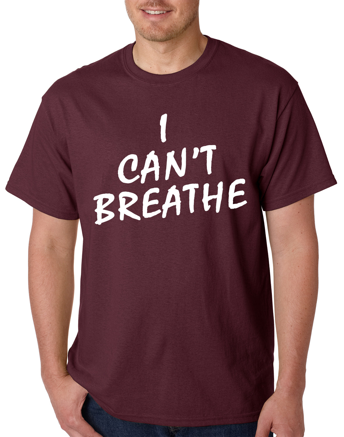 White Print I Can't Breathe Mens T-shirt