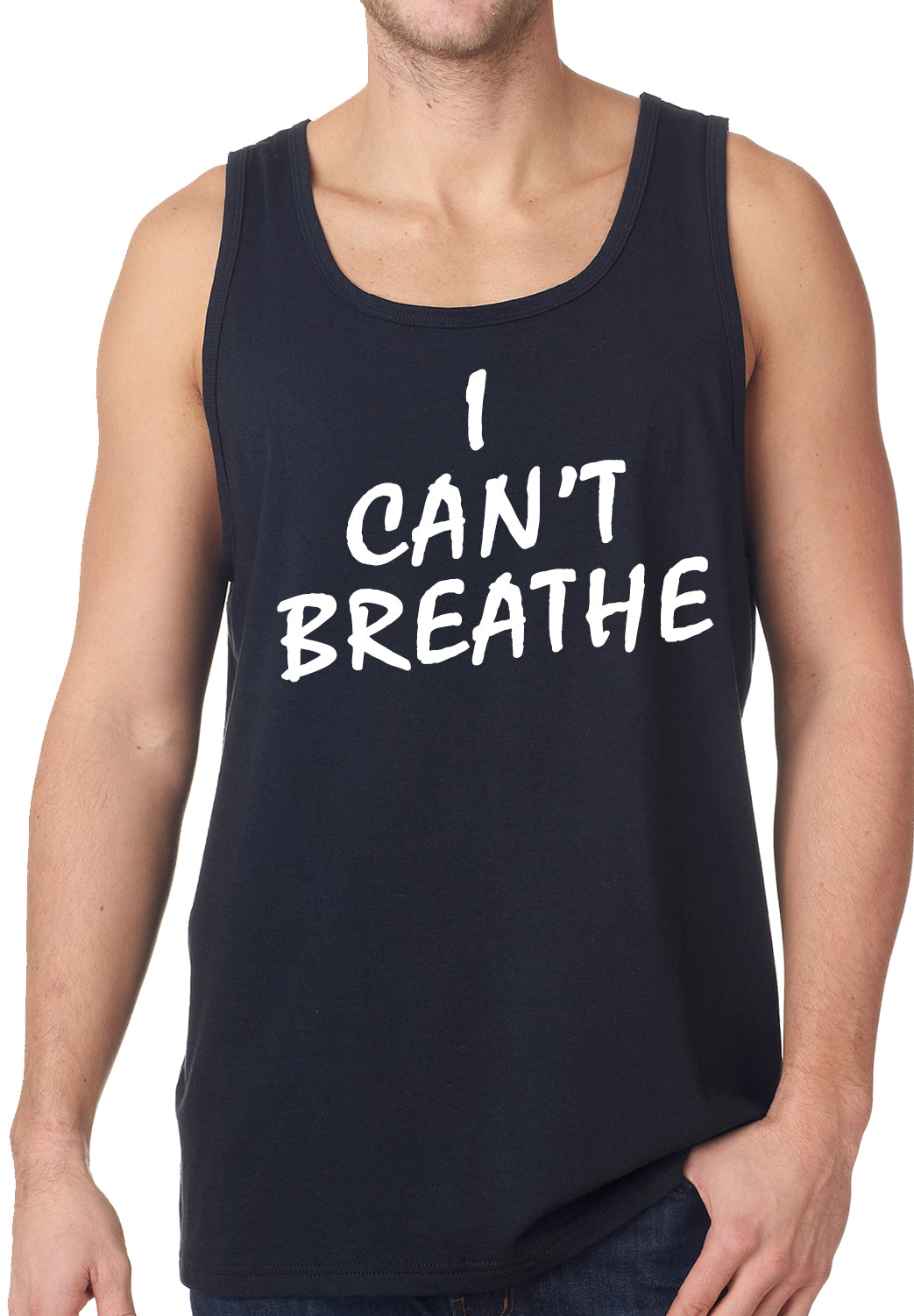 White Print I Can't Breathe Tank Top