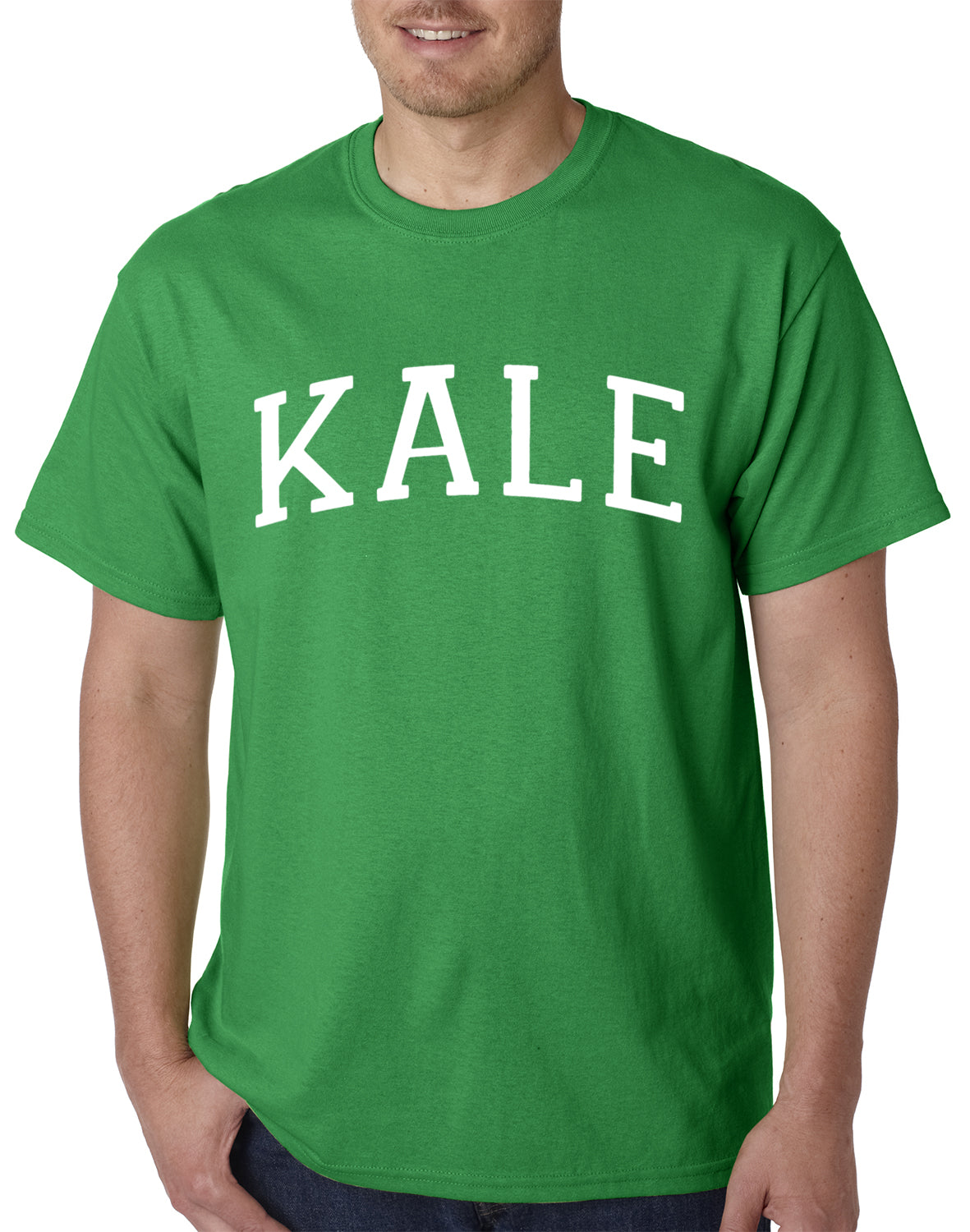 White Print Kale Mens T-shirt