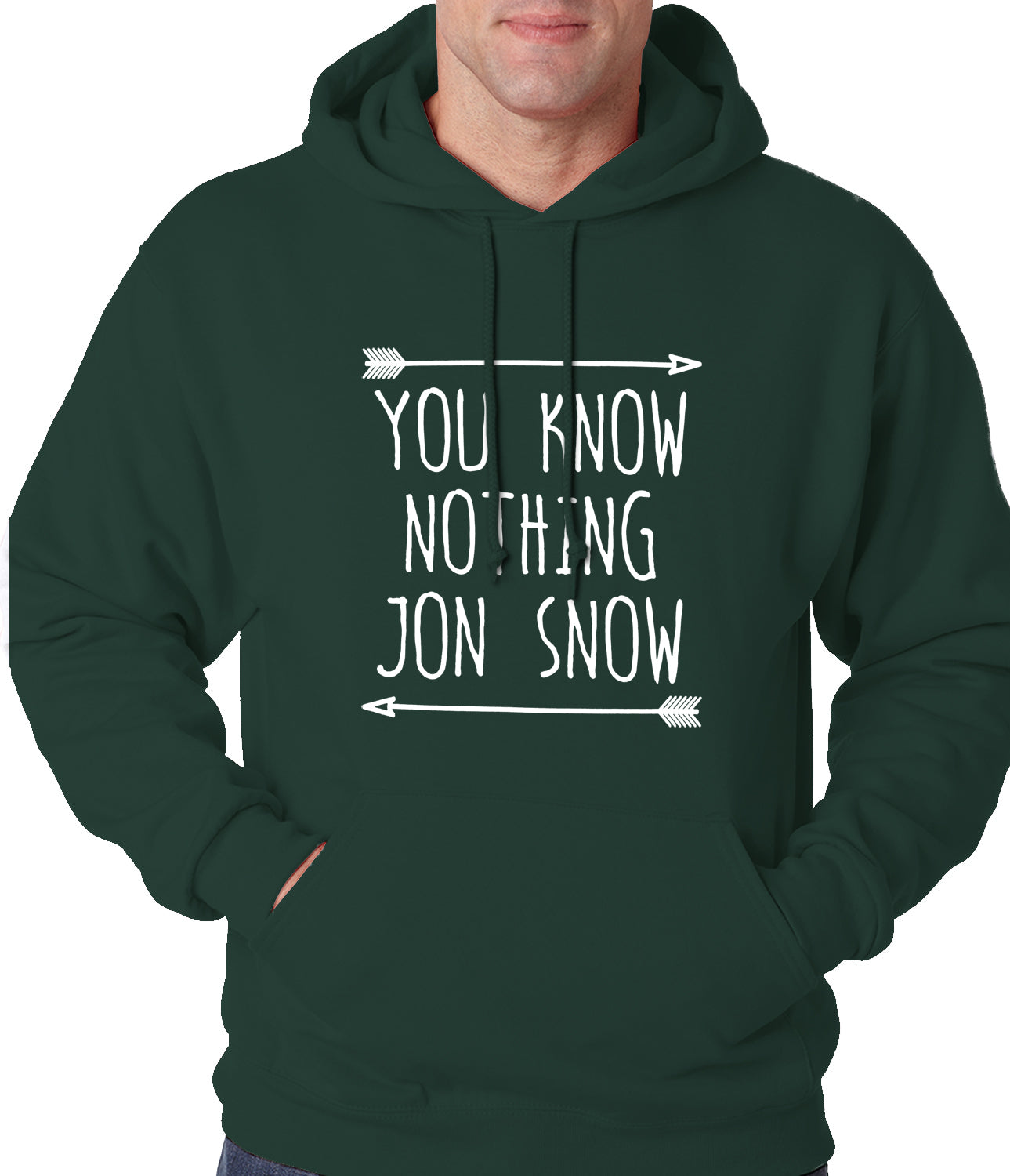 (White Print) You Know Nothing Jon Snow Adult Hoodie