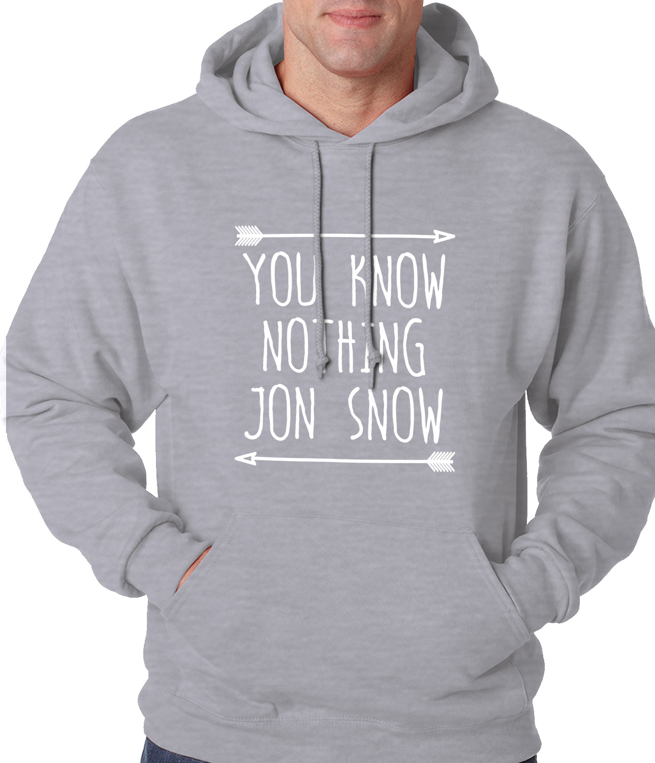 (White Print) You Know Nothing Jon Snow Adult Hoodie