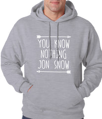 (White Print) You Know Nothing Jon Snow Adult Hoodie