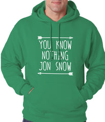 (White Print) You Know Nothing Jon Snow Adult Hoodie