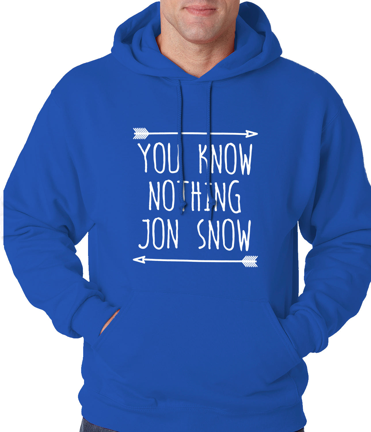 (White Print) You Know Nothing Jon Snow Adult Hoodie
