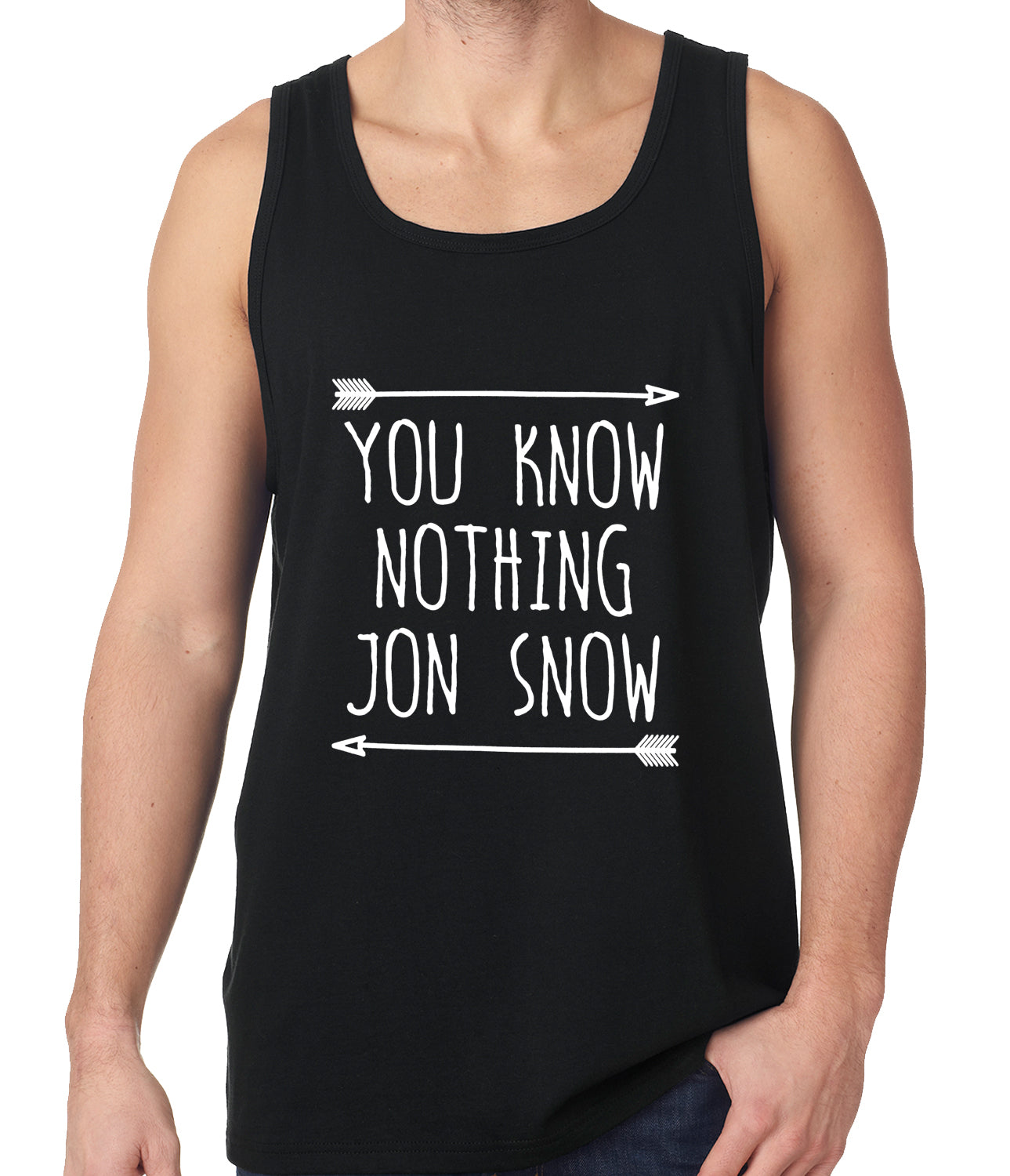(White Print) You Know Nothing Jon Snow Tank Top