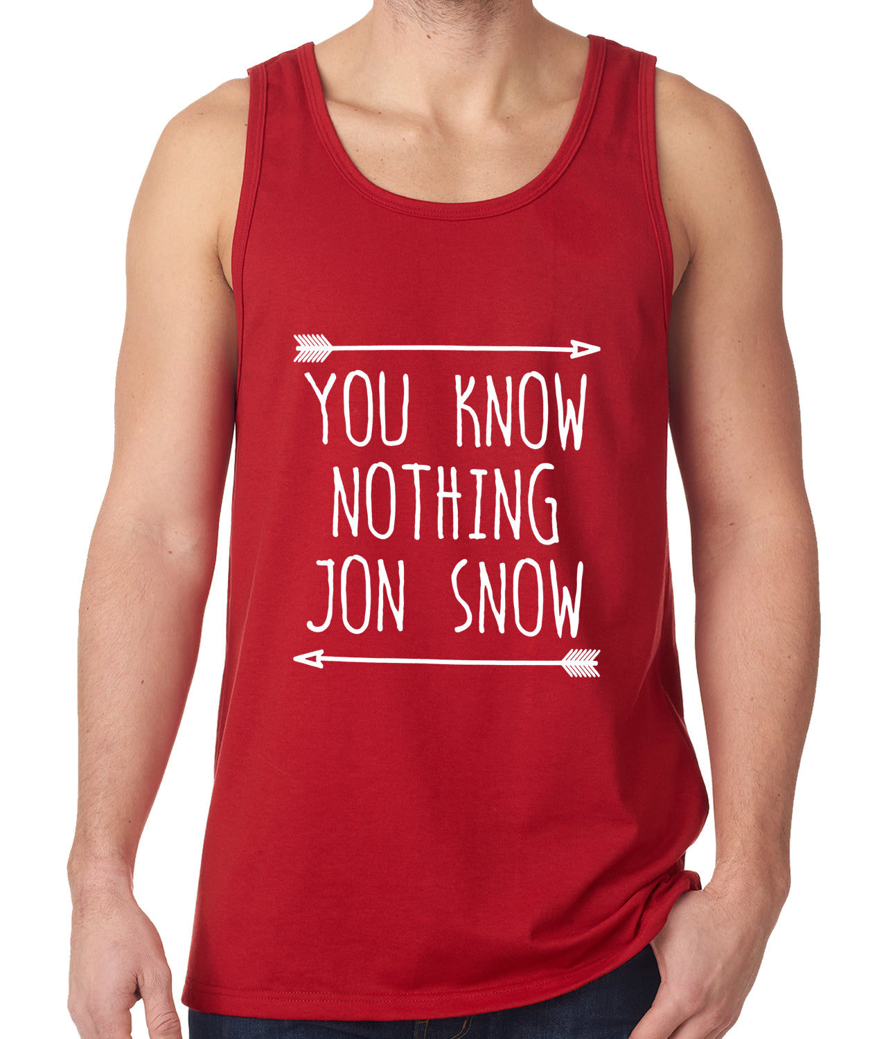 (White Print) You Know Nothing Jon Snow Tank Top