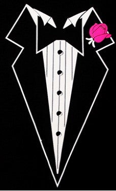 Womans Tuxedo With Pink Flower T-Shirt (Black)