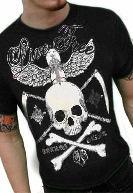 Xzavier "Live Free" T-Shirt (Black/Silver)