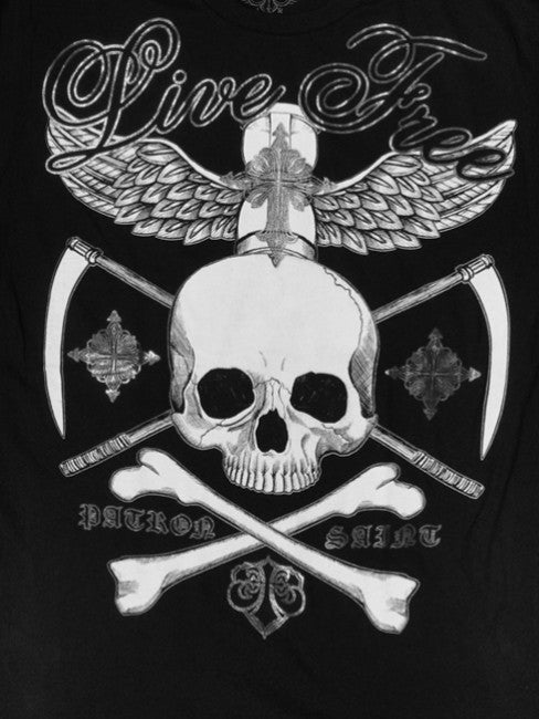 Xzavier "Live Free" T-Shirt (Black/Silver)