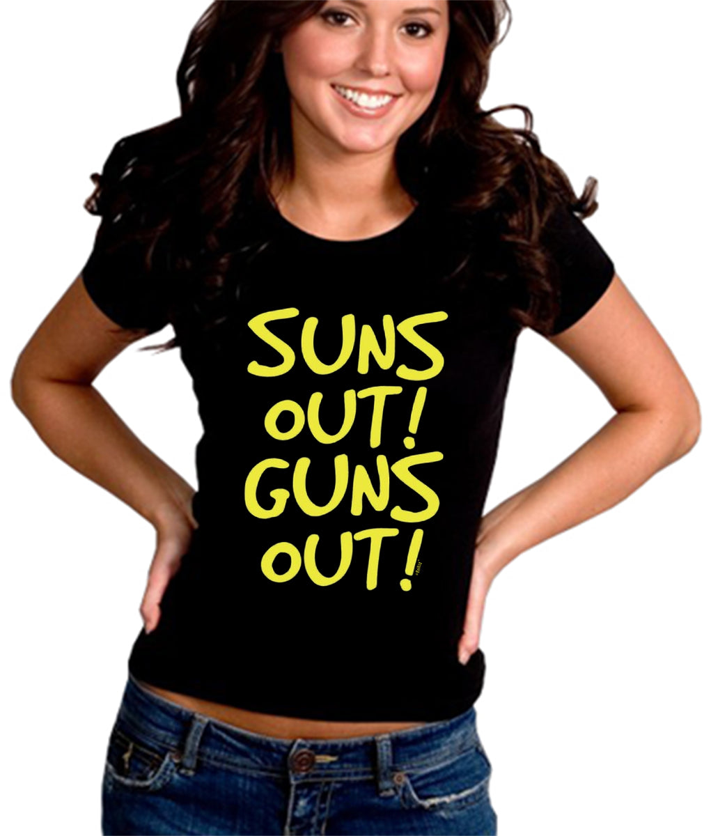 Yellow Print Sun's Out Guns Out Girl's T-Shirt
