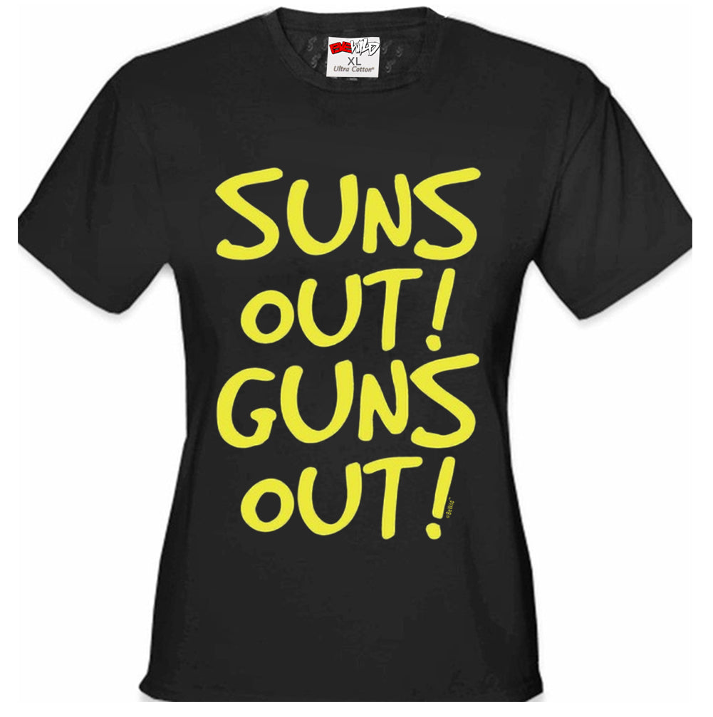 Yellow Print Sun's Out Guns Out Girl's T-Shirt