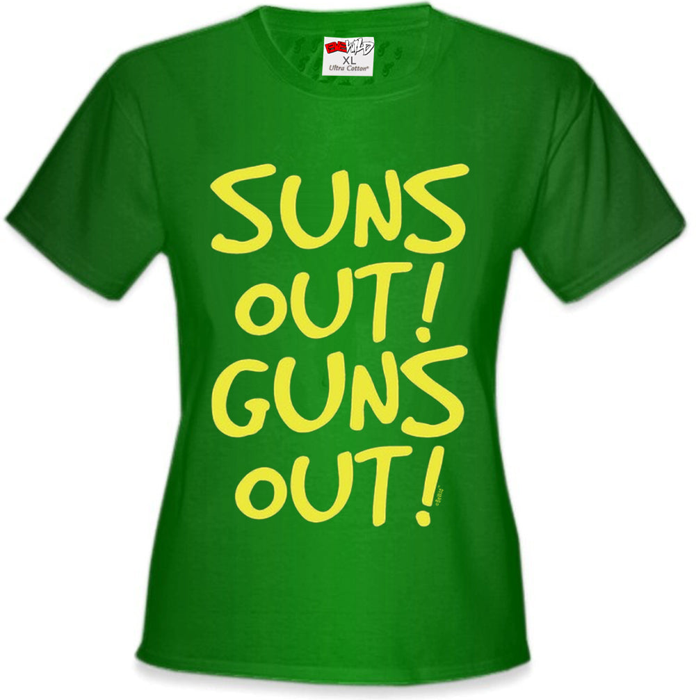 Yellow Print Sun's Out Guns Out Girl's T-Shirt