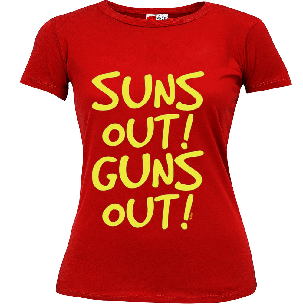 Yellow Print Sun's Out Guns Out Girl's T-Shirt