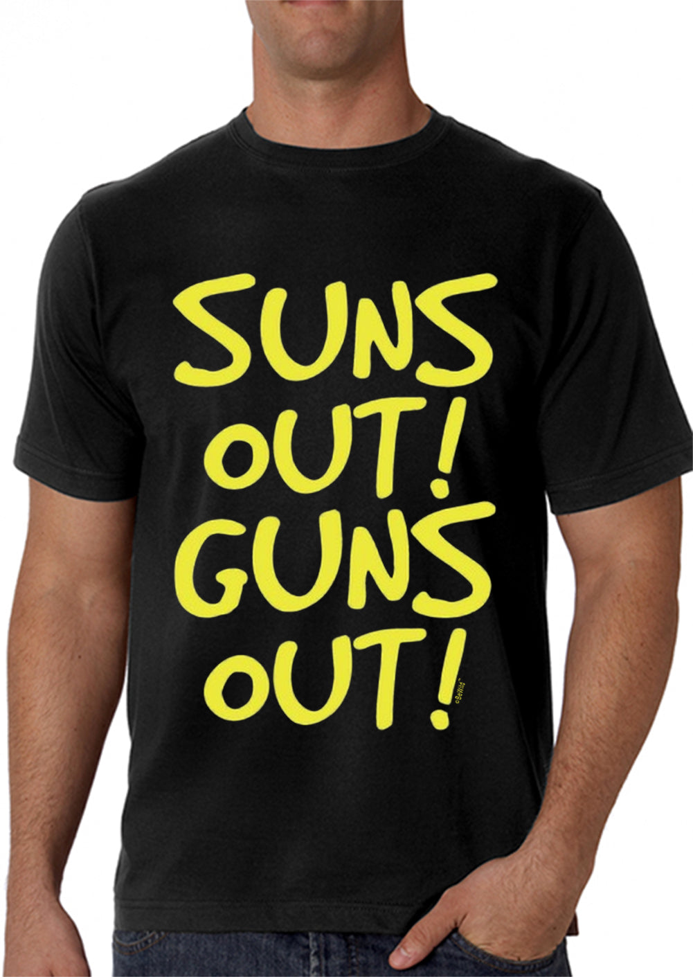 Yellow Print Sun's Out Guns Out Men's T-Shirt