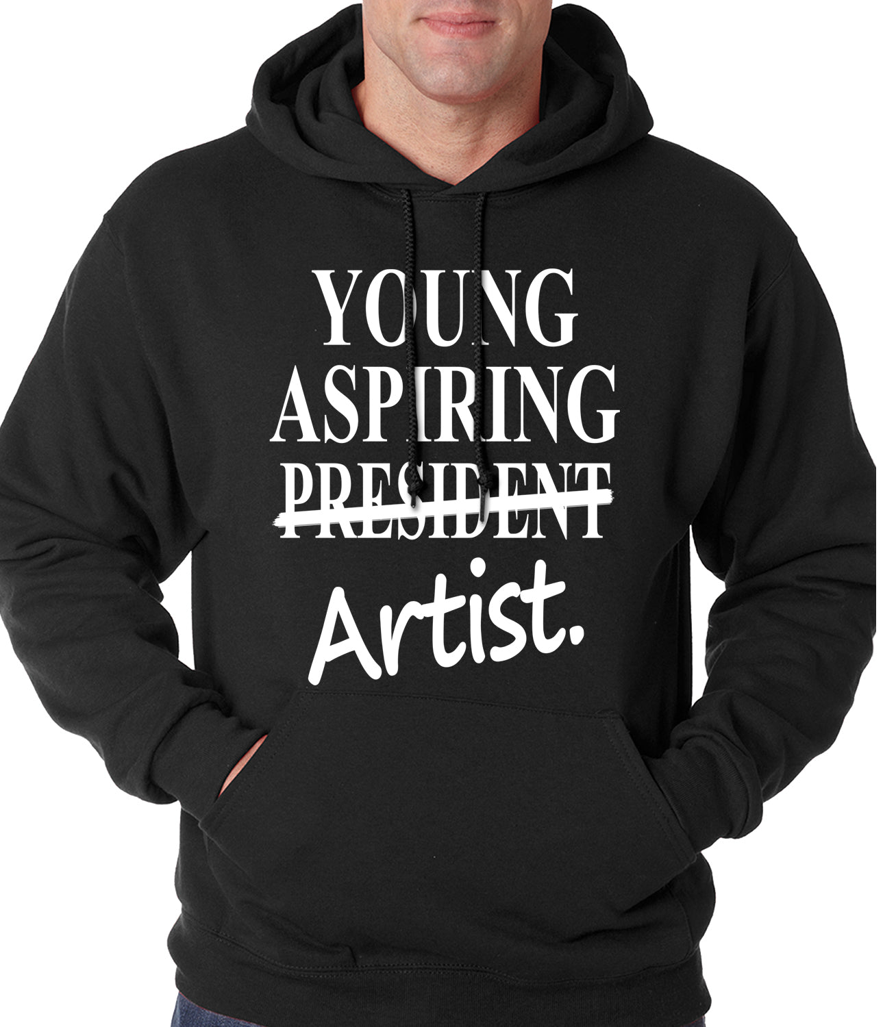 Young Aspiring Artist (President Crossed Out) Adult Hoodie