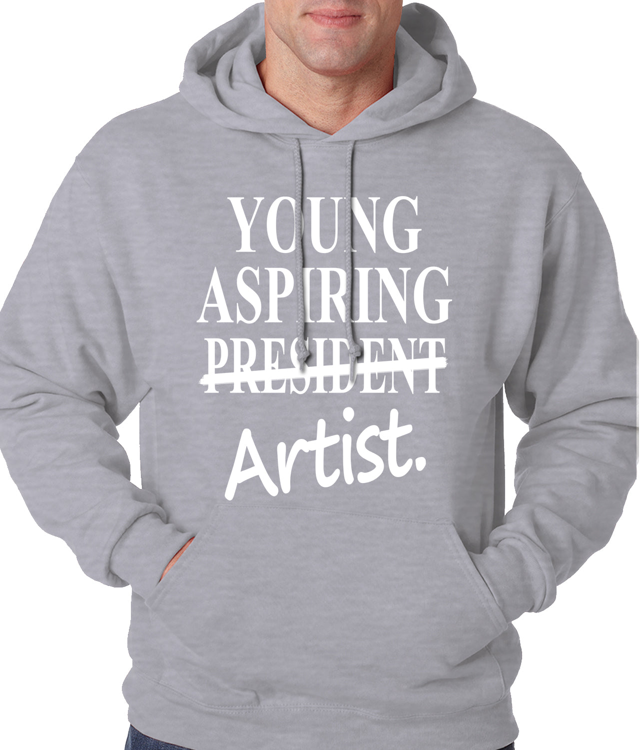 Young Aspiring Artist (President Crossed Out) Adult Hoodie