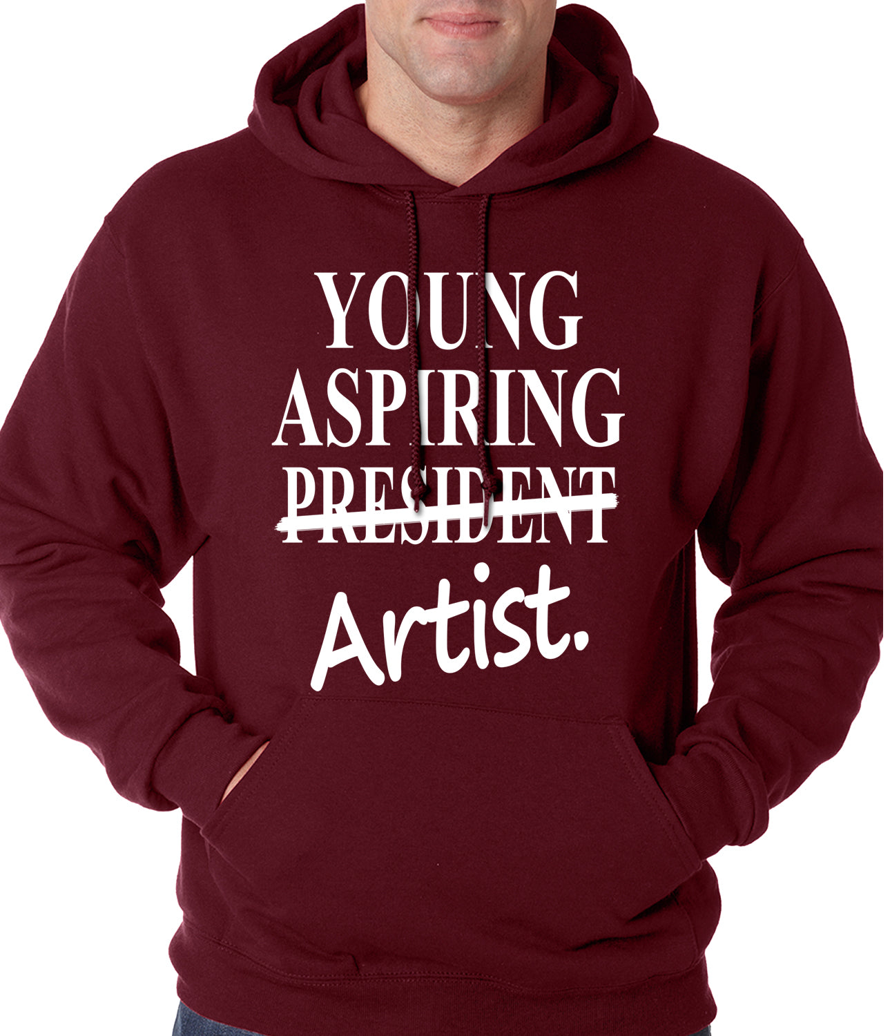 Young Aspiring Artist (President Crossed Out) Adult Hoodie