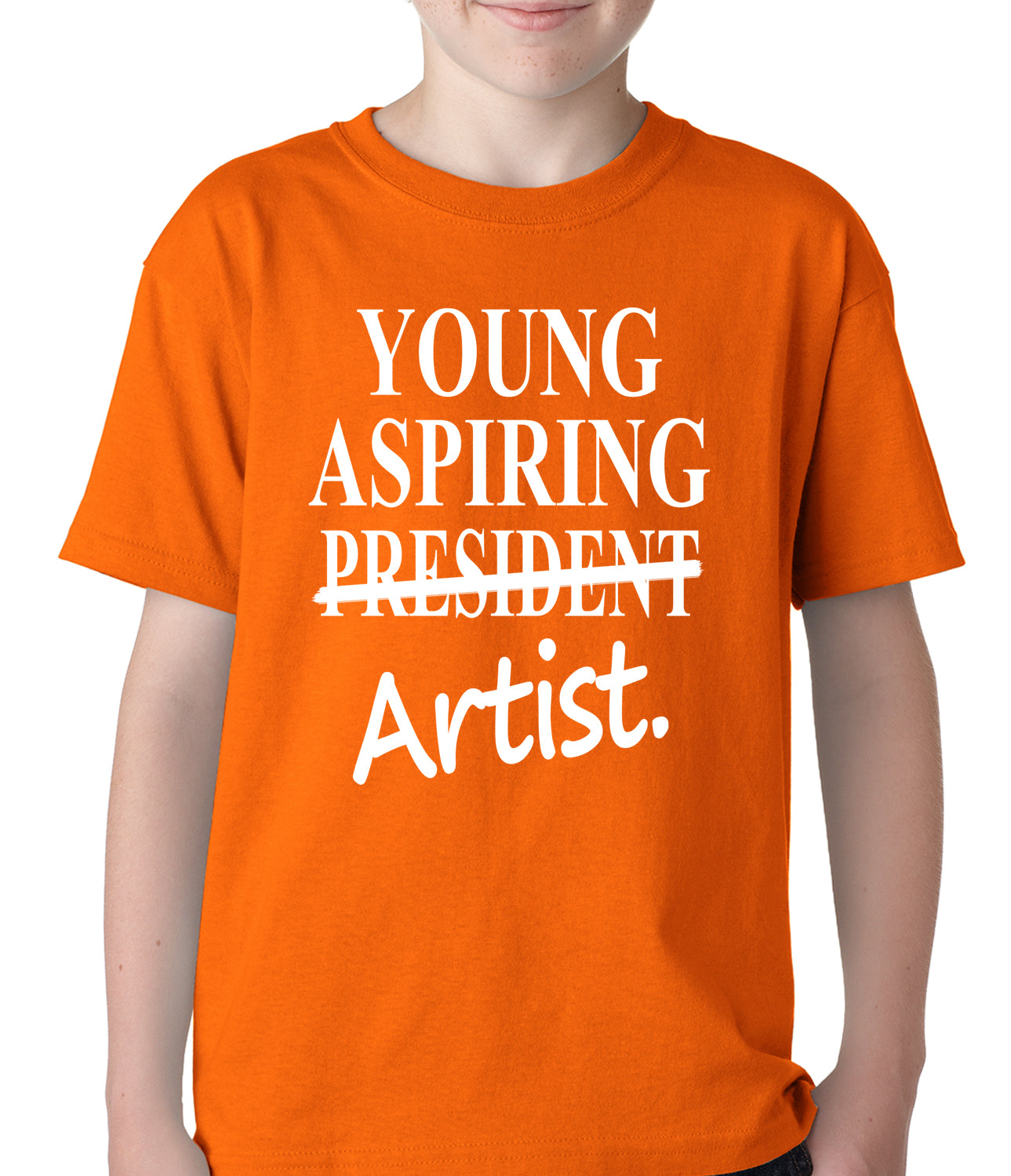 Young Aspiring Artist (President Crossed Out) Kids T-shirt
