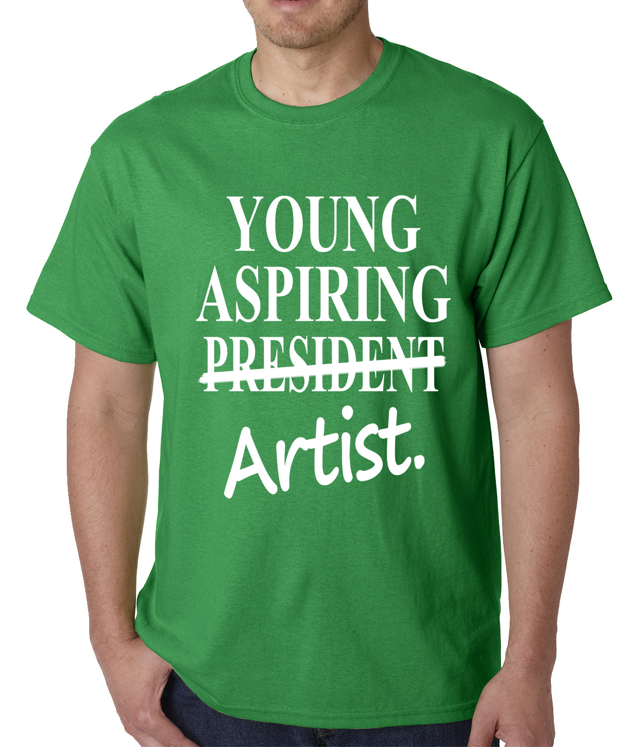 Young Aspiring Artist (President Crossed Out) Mens T-shirt