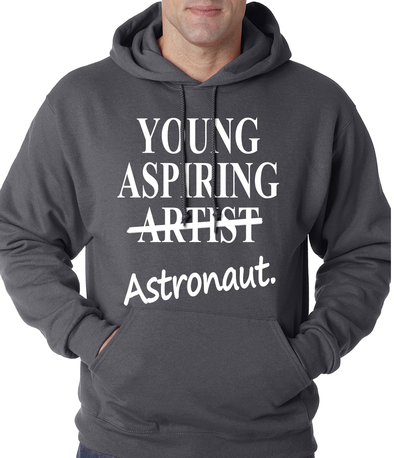 Young Aspiring Astronaut (Artist Crossed Out) Adult Hoodie