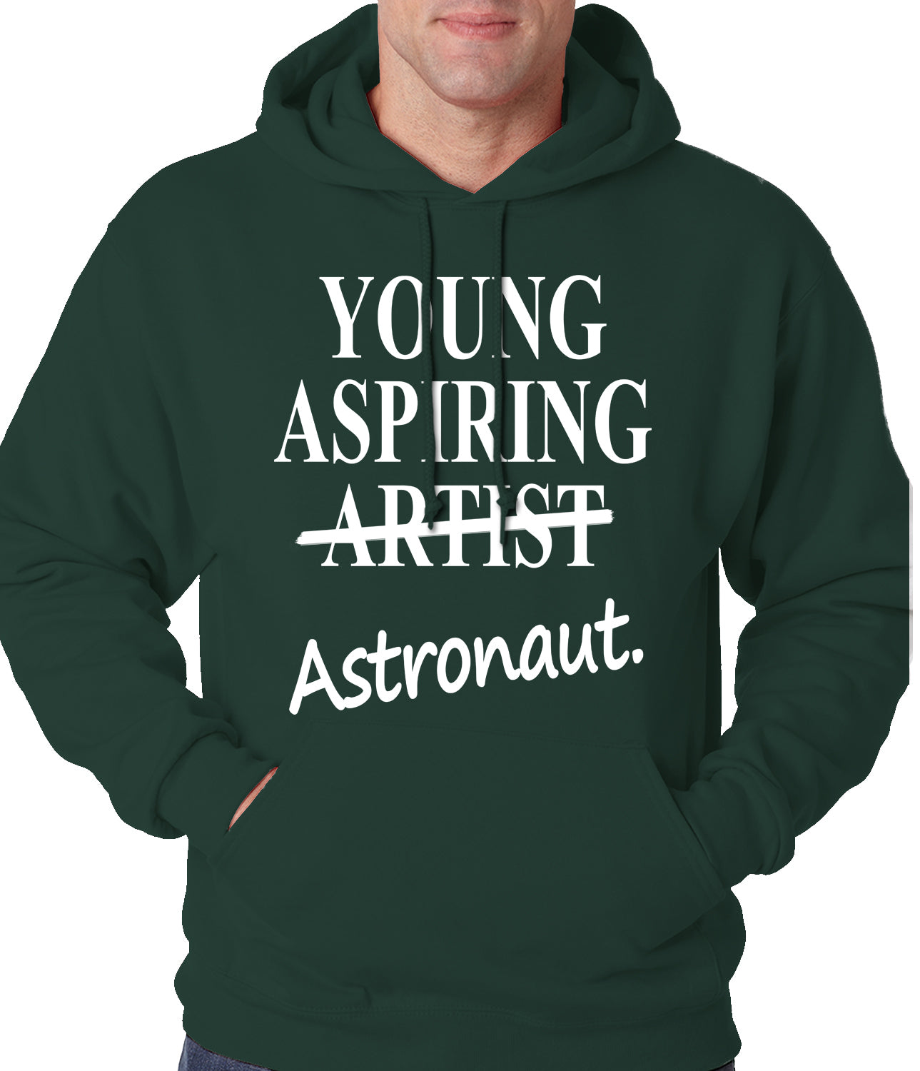 Young Aspiring Astronaut (Artist Crossed Out) Adult Hoodie