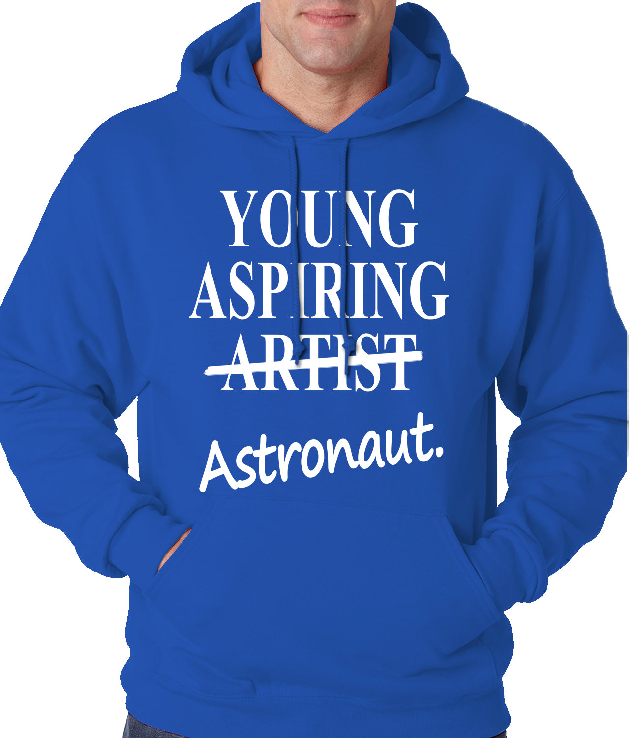 Young Aspiring Astronaut (Artist Crossed Out) Adult Hoodie