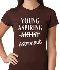 Young Aspiring Astronaut (Artist Crossed Out) Ladies T-shirt