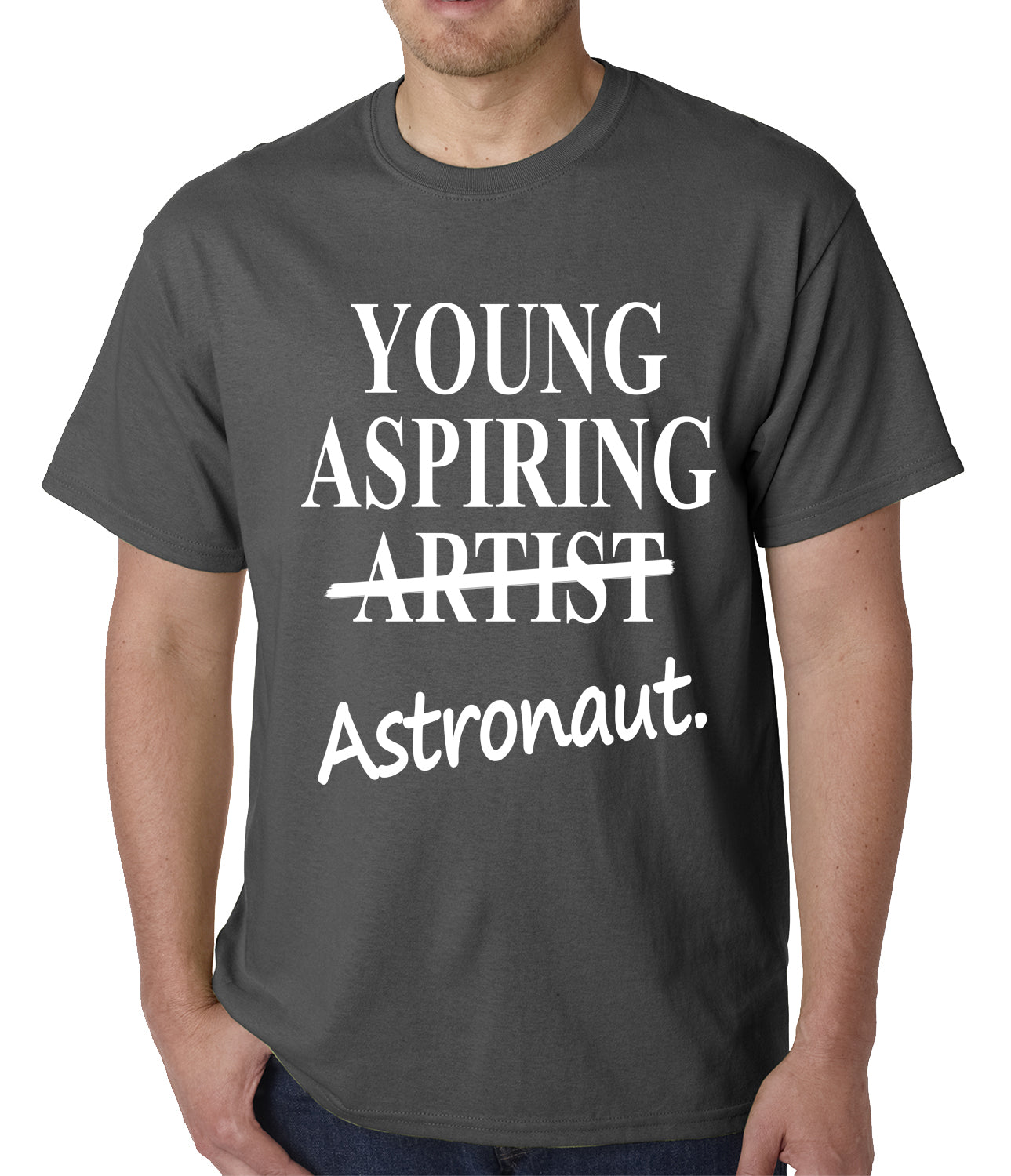 Young Aspiring Astronaut (Artist Crossed Out) Mens T-shirt
