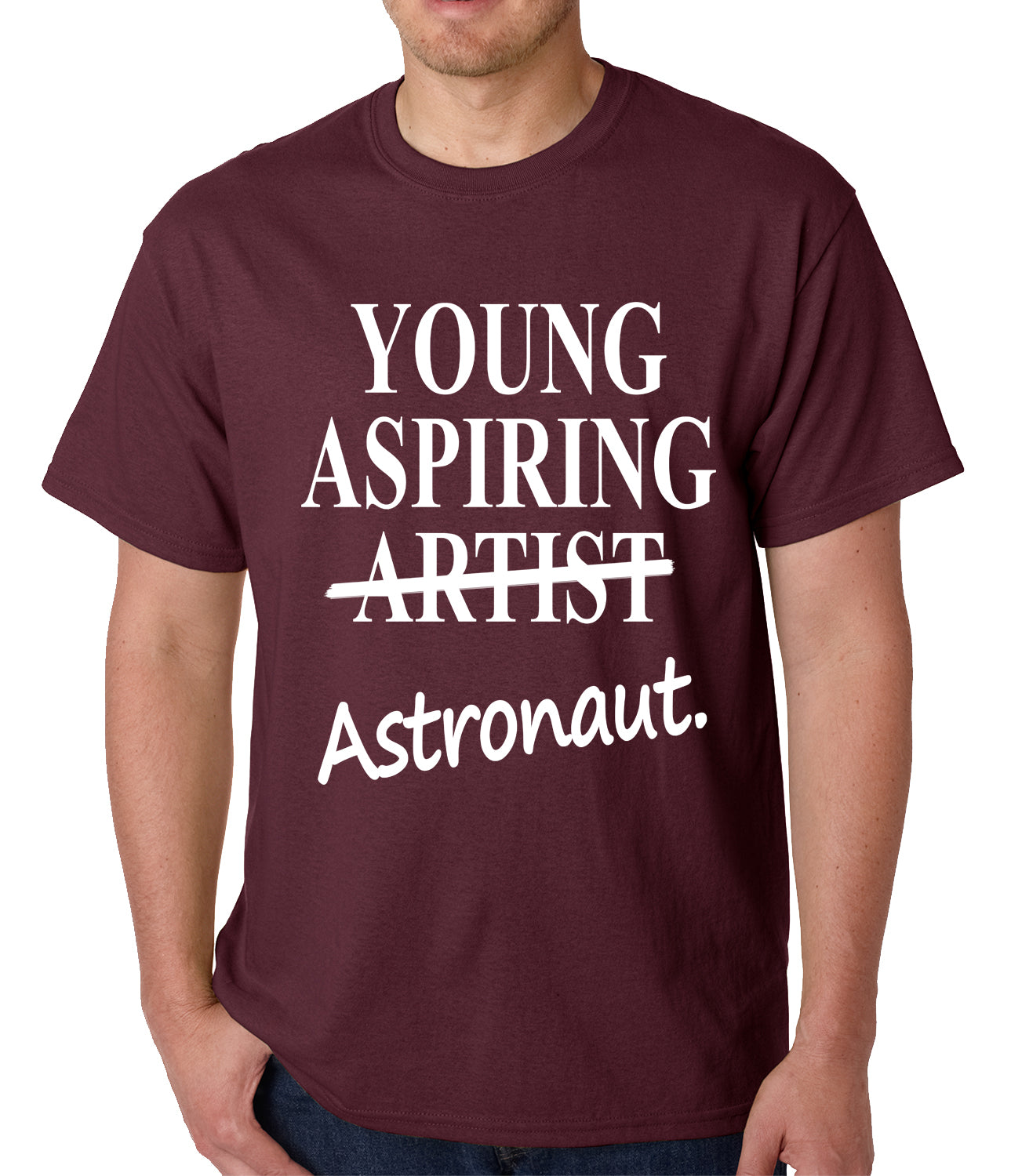 Young Aspiring Astronaut (Artist Crossed Out) Mens T-shirt