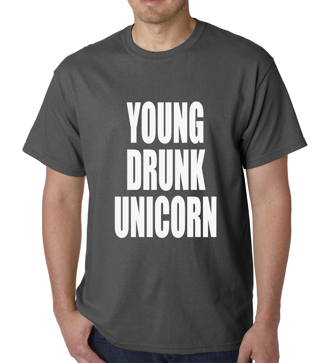 Young Drunk Unicorn Mens T-shirt
