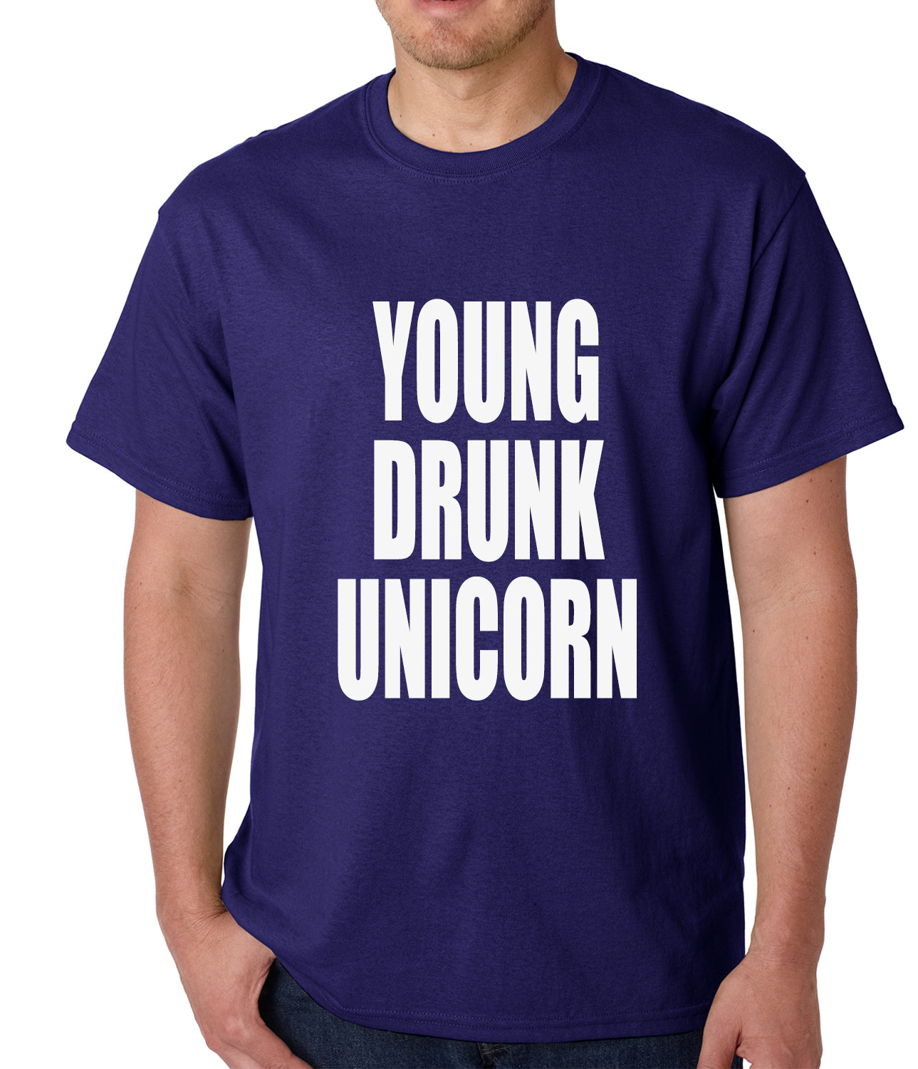 Young Drunk Unicorn Mens T-shirt