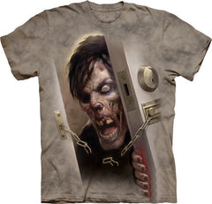 Zombie at the Door  Big Face Men's T-Shirt