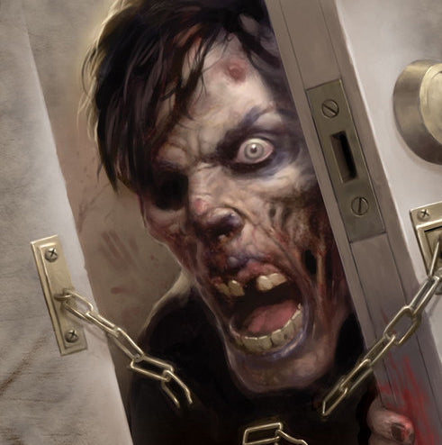 Zombie at the Door Big Face Men's T-Shirt