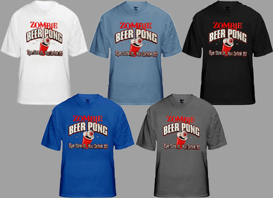 Zombie Beer Pong Mens T-shirt