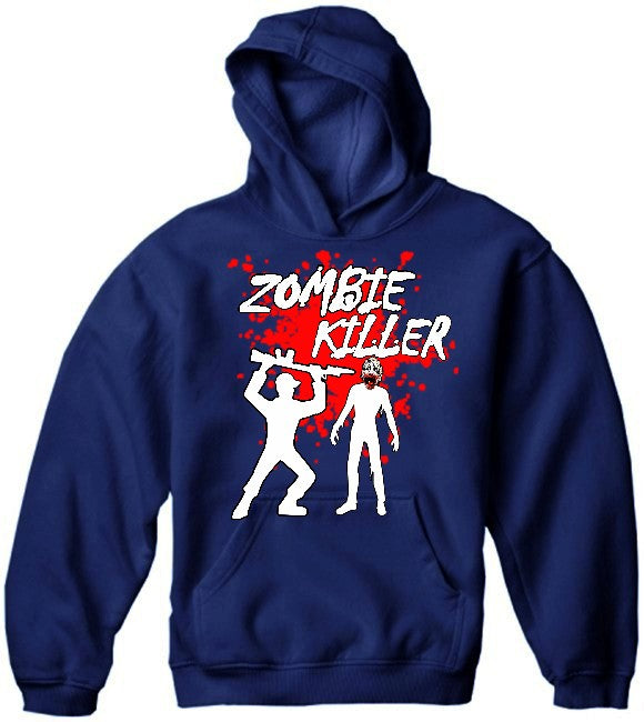 Zombie Sweatshirts - Zombie Killer Hoodie Navy Blue