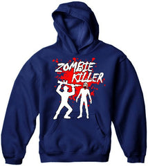 Zombie Sweatshirts - Zombie Killer Hoodie Navy Blue