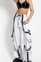 Tripp Darkstreet NYC -  "Pyramid Stud" Bondage Pants (white/Black)