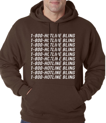 1-800-HotlineBling Adult Hoodie Brown