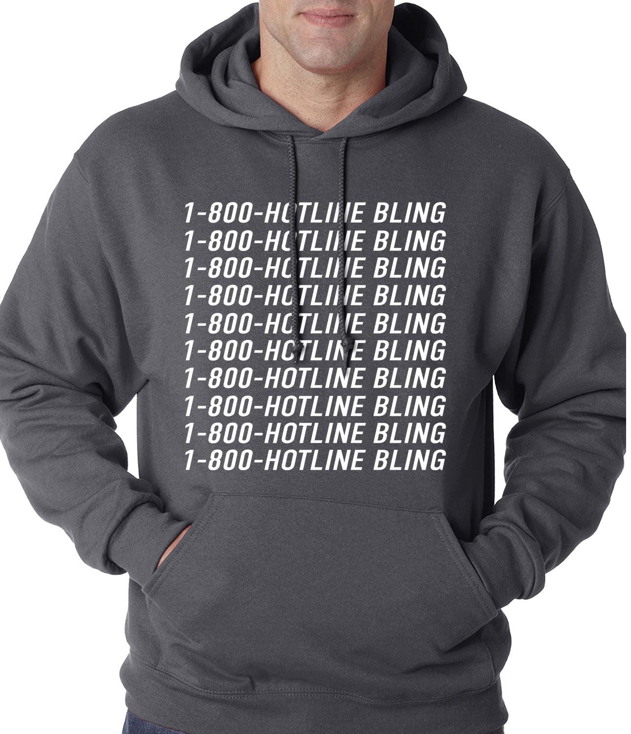 1-800-HotlineBling Adult Hoodie Charcoal Grey