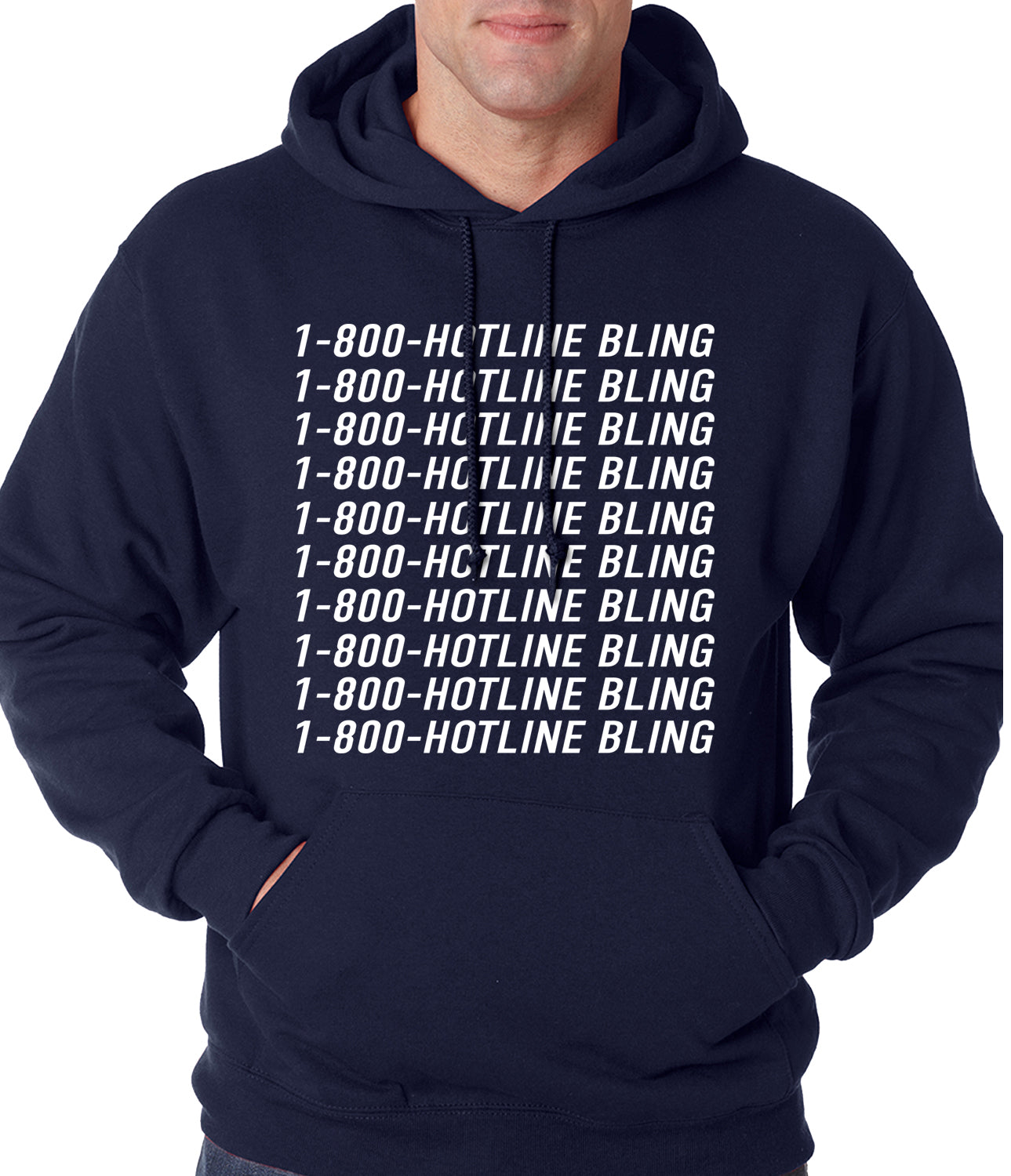 1-800-HotlineBling Adult Hoodie Navy Blue