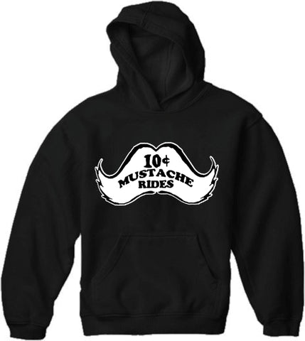 10 Cent Mustache Rides Adult Hoodie Black