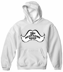 10 Cent Mustache Rides Adult Hoodie White