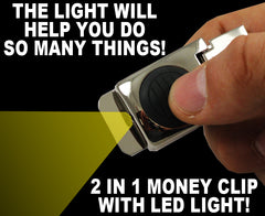 2 in 1 - Money Clip With LED Light