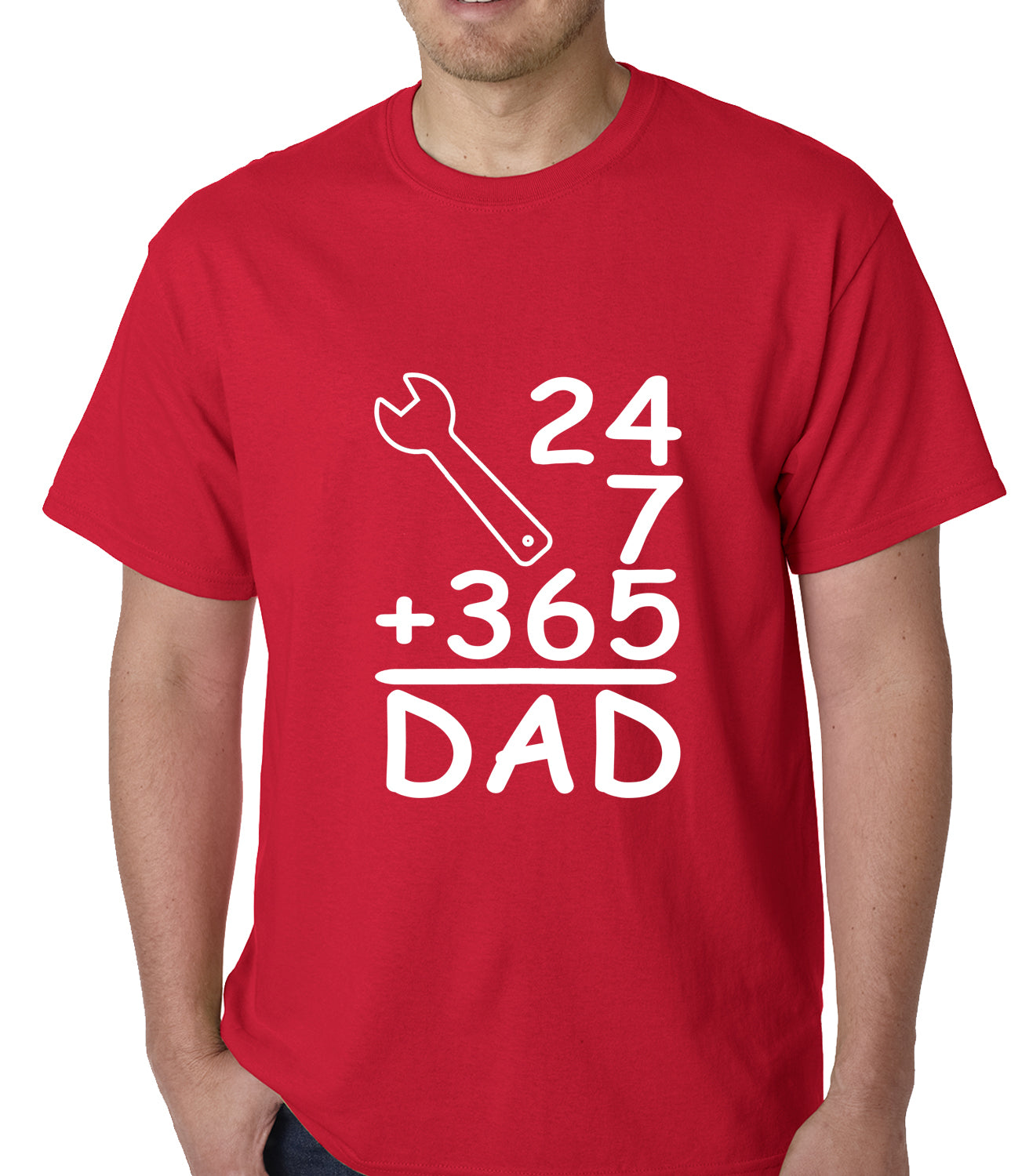 24+7+365 = Dad Father's Day Mens T-shirt Red
