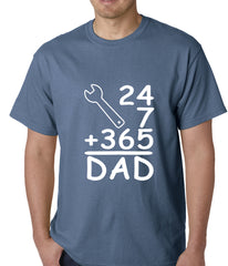 24+7+365 = Dad Father's Day Mens T-shirt Slate Blue