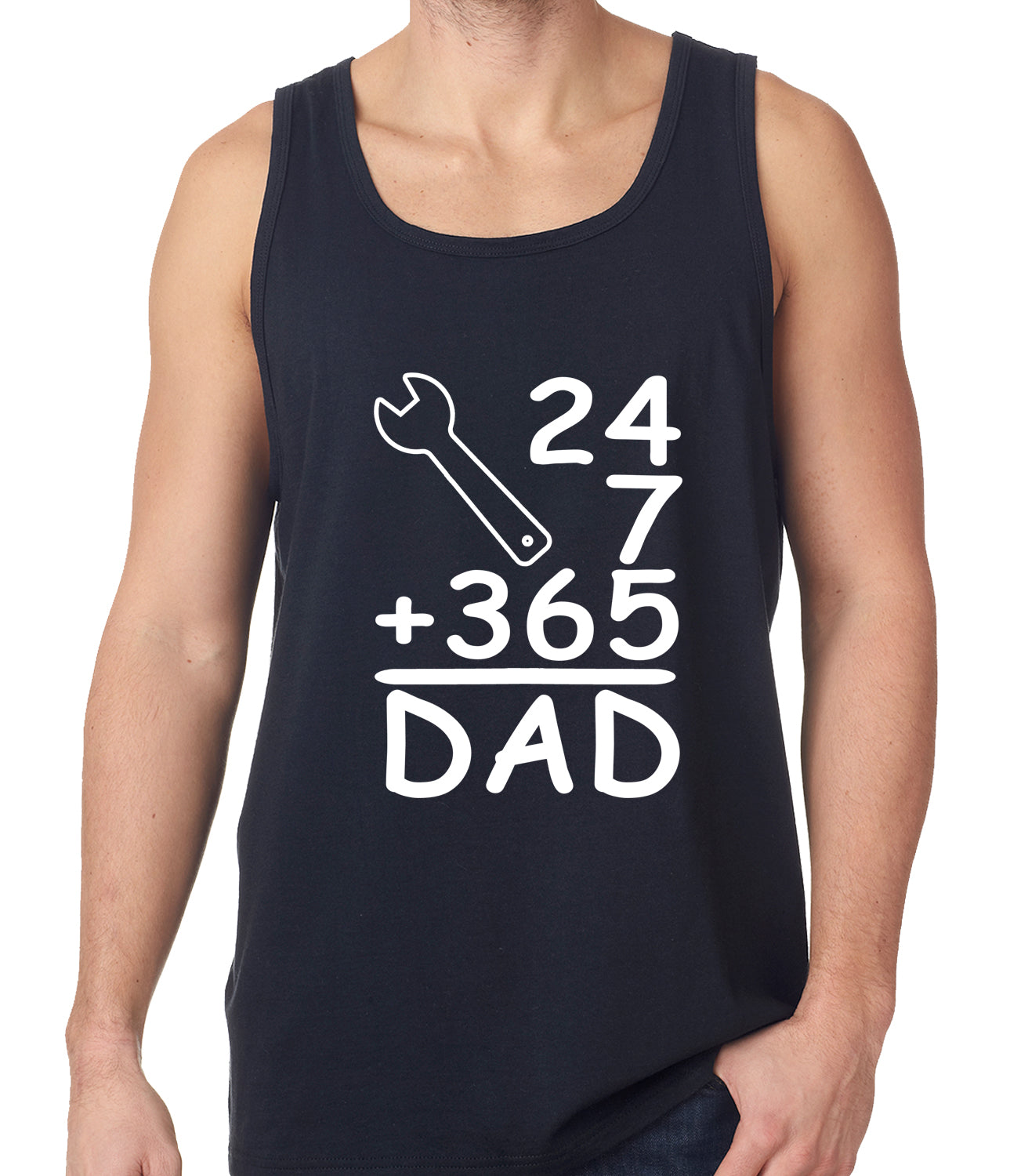 24+7+365 = Dad Father's Day Tank Top Navy Blue