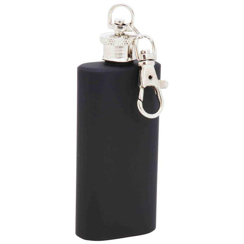 2oz Stainless Steel Matte Black Keychain Flask