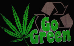 3 x 5 Go Green Pot Leaf Flag